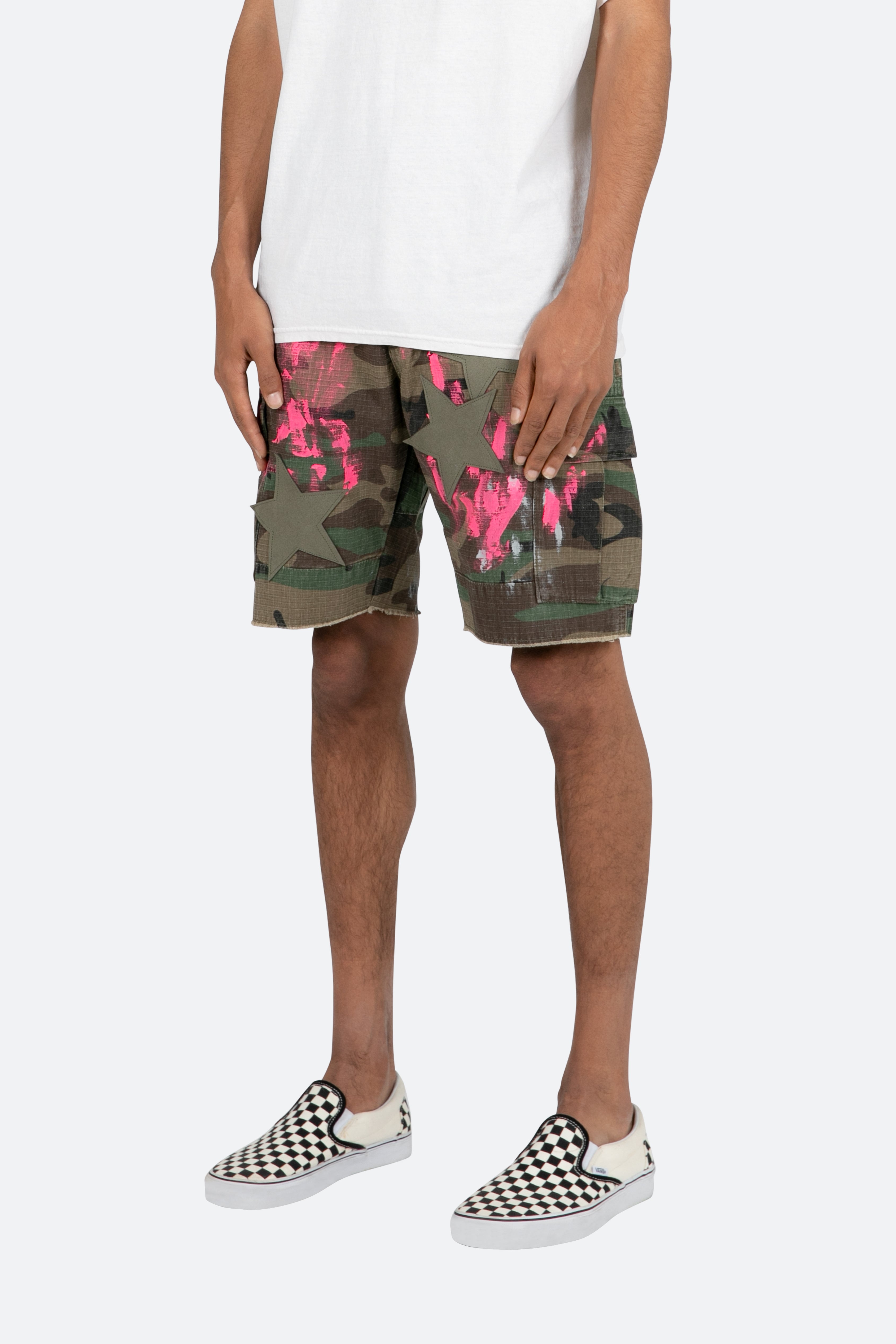 Painted Cargo Shorts - Camo