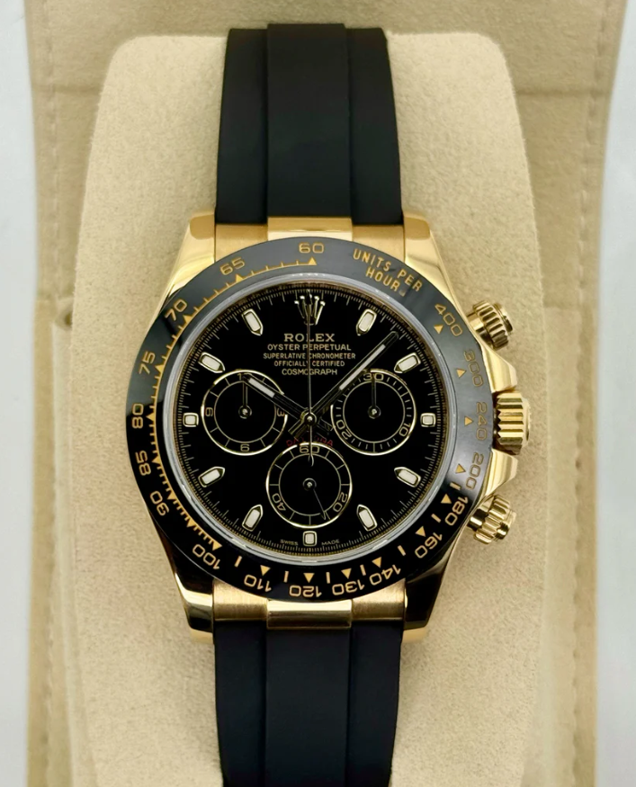 2025 CPO Rolex Daytona 40mm 116518LN Yellow Gold Oysterflex Black Dial (CPO)