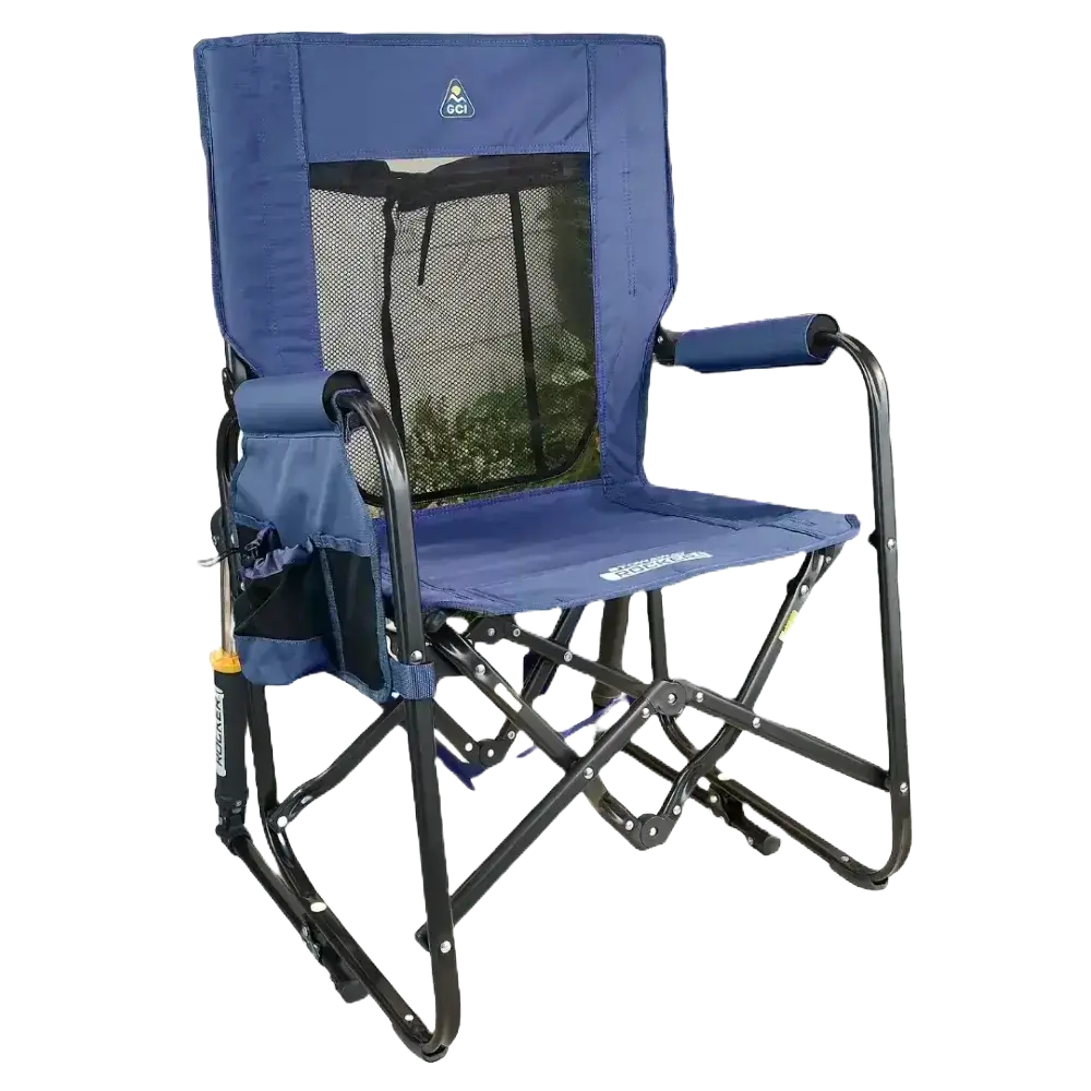 Outdoor Stowaway Rocker with Storage Pouch