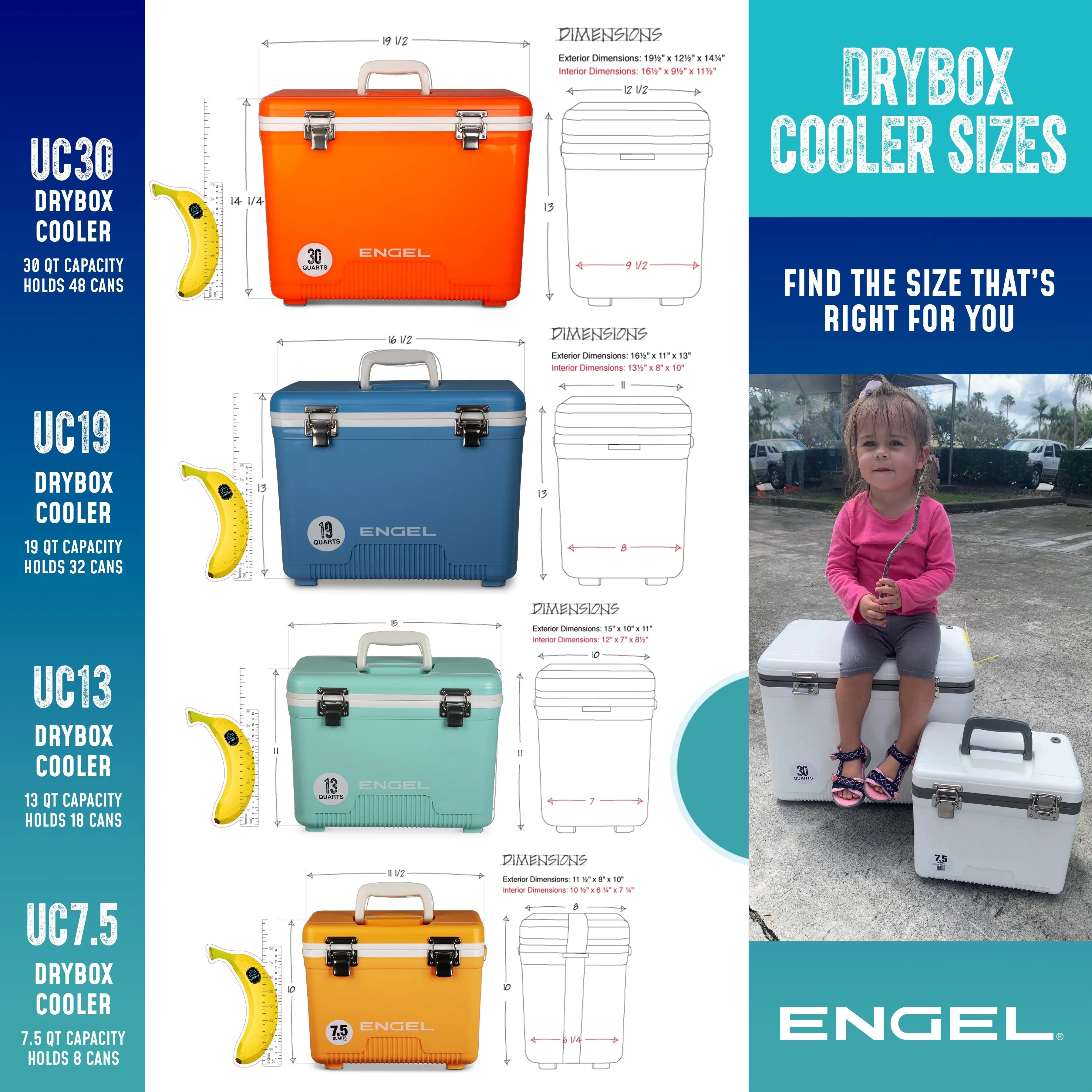 Engel 13 Quart Drybox/Cooler and Small Hard Shell Lunchbox