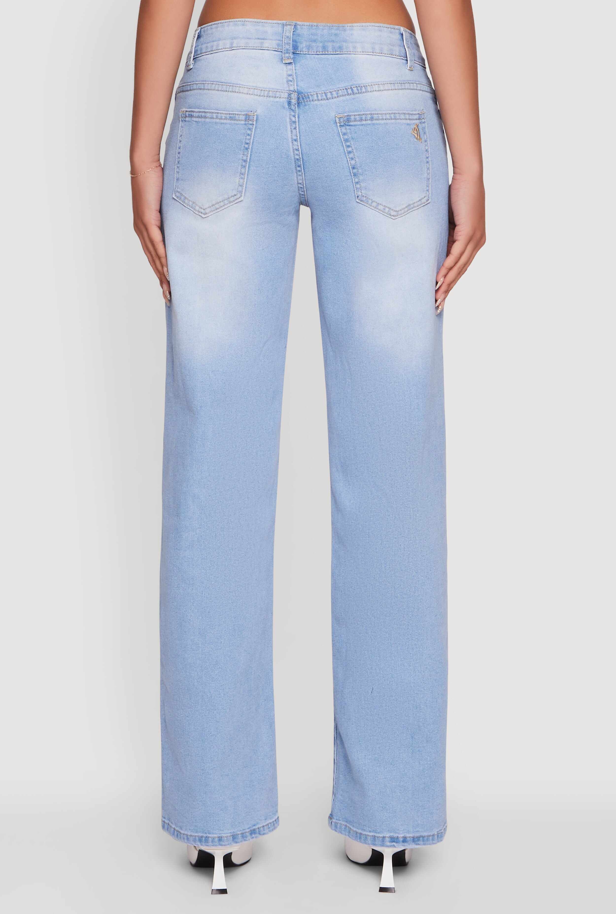 VIP Whiskered Stretch Straight Leg Jeans