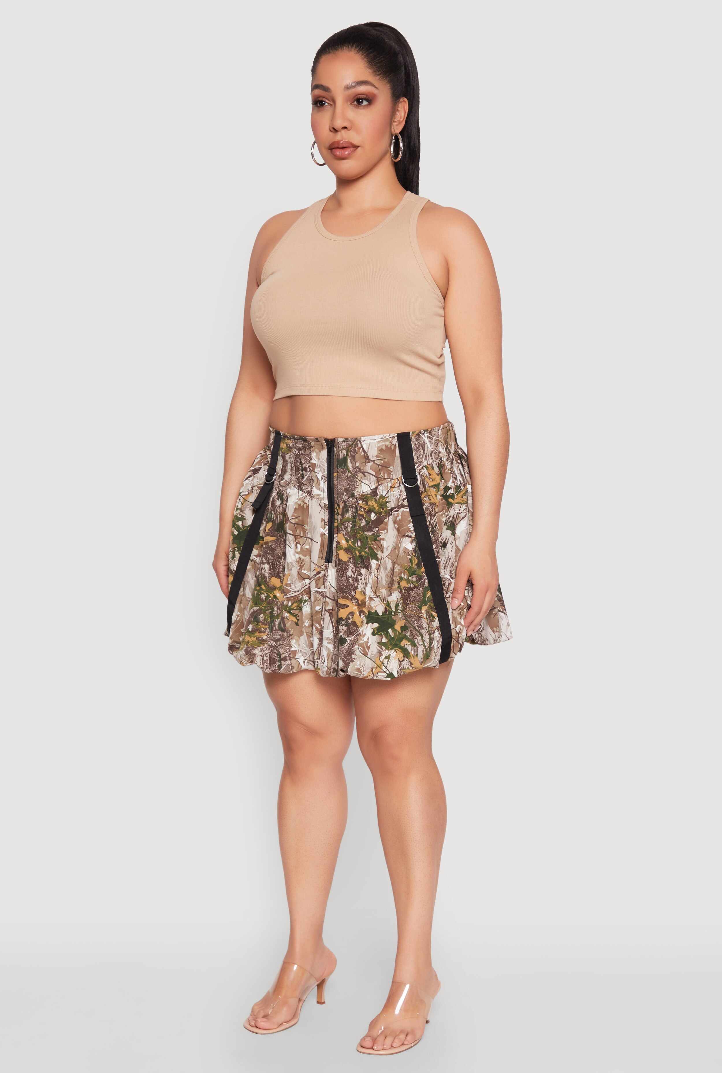 Plus Size Hunter Camo Bubble Skirt