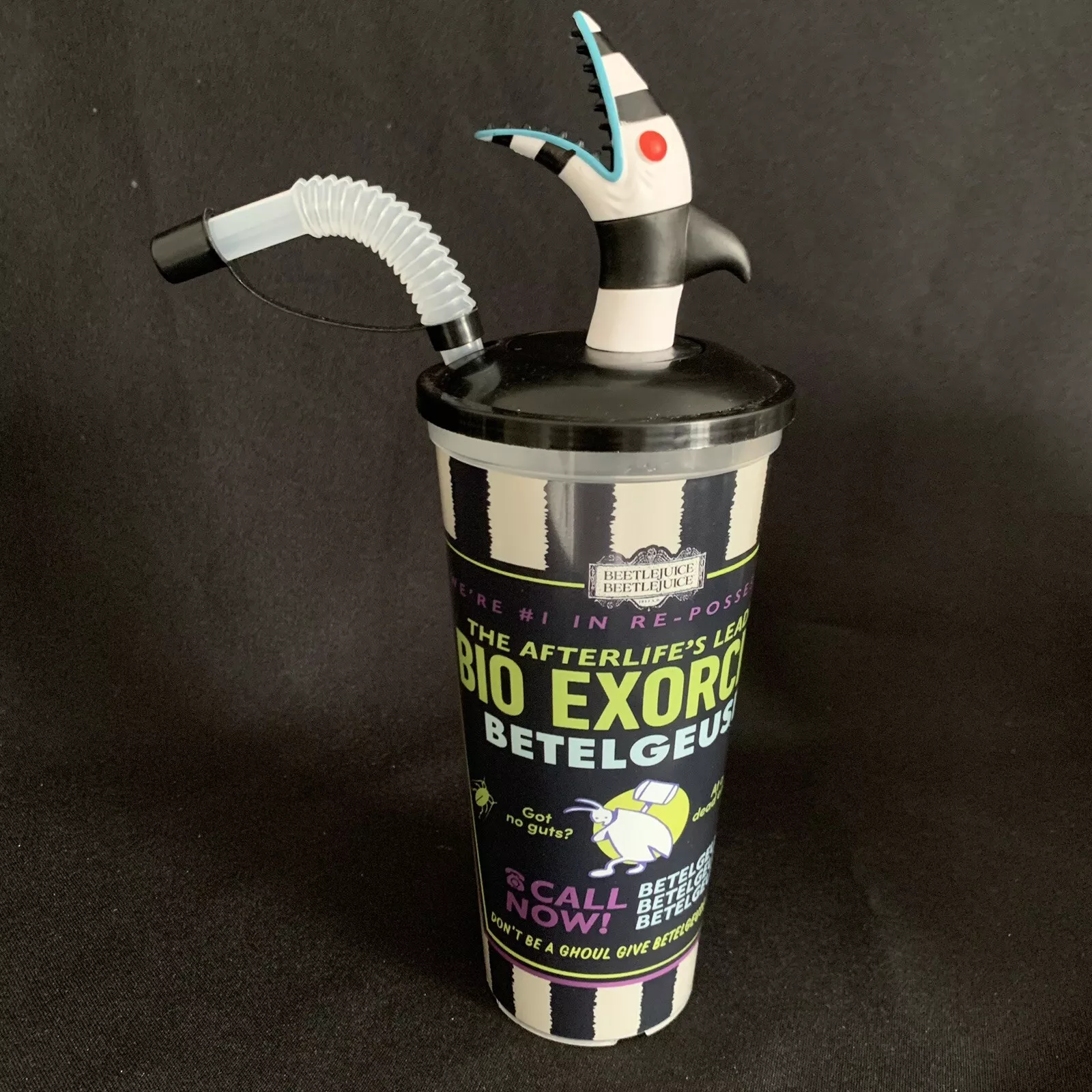 🪲BEETLEJUICE Set Of 4 Cinema Cups With Toppers