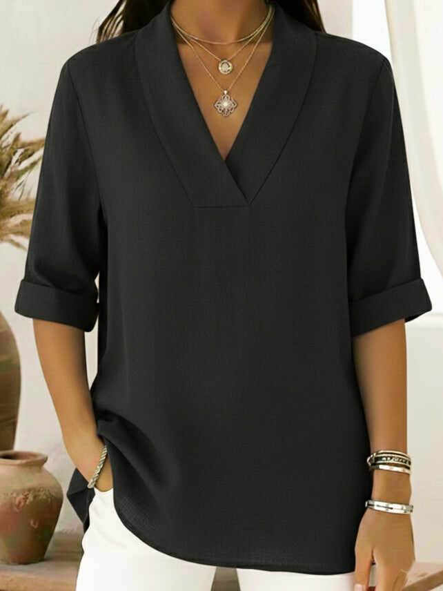 🔥Summer Arrivals🌟Vintage Elegant Shawl Collar Linen Short-sleeved Shirt