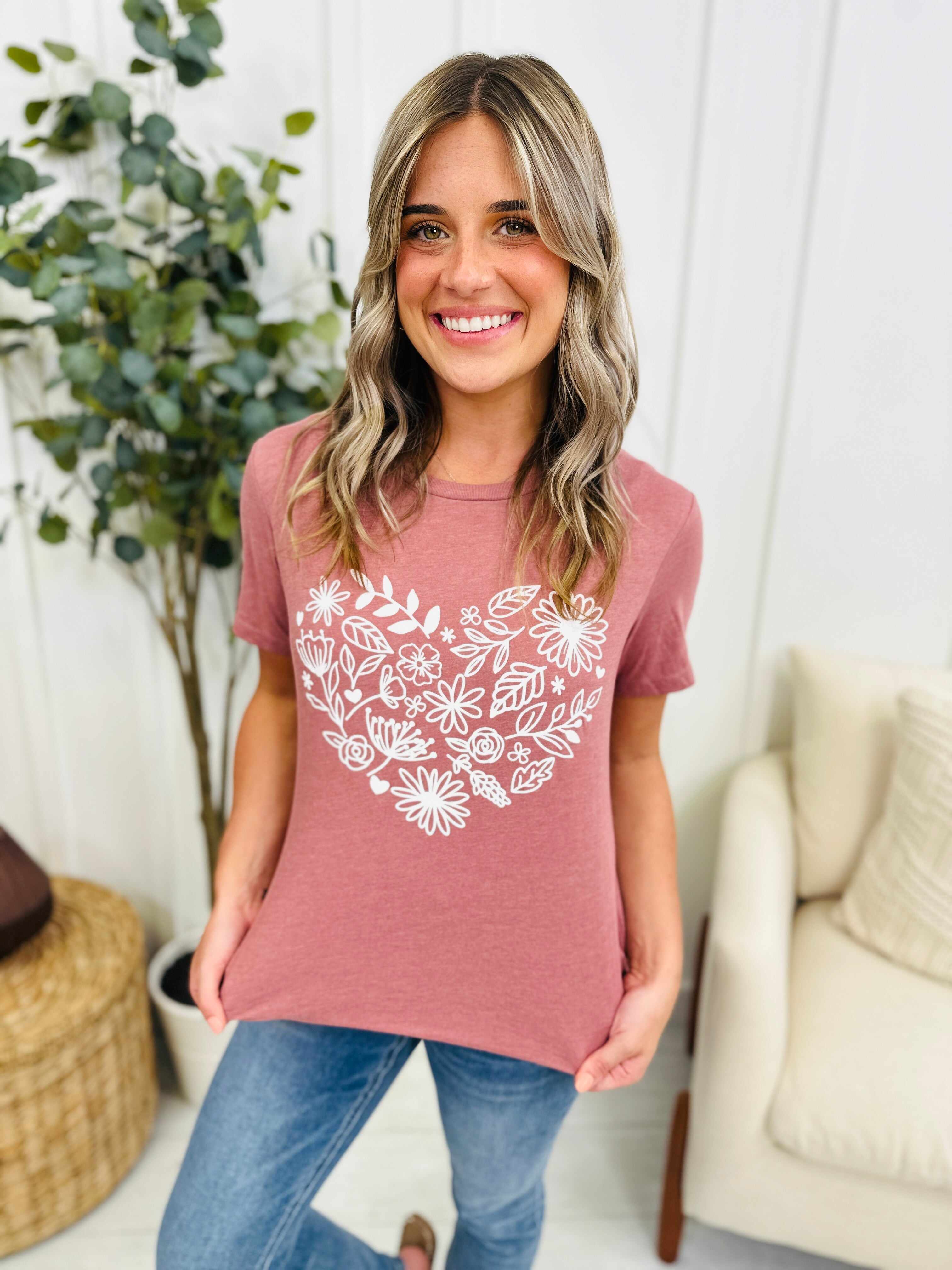 Botanical Heart Graphic Tee- Multiple Colors!