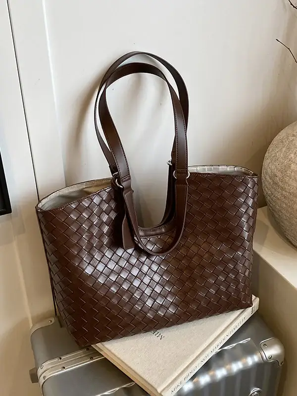 Intrecciato Woven Leather Tote Bag