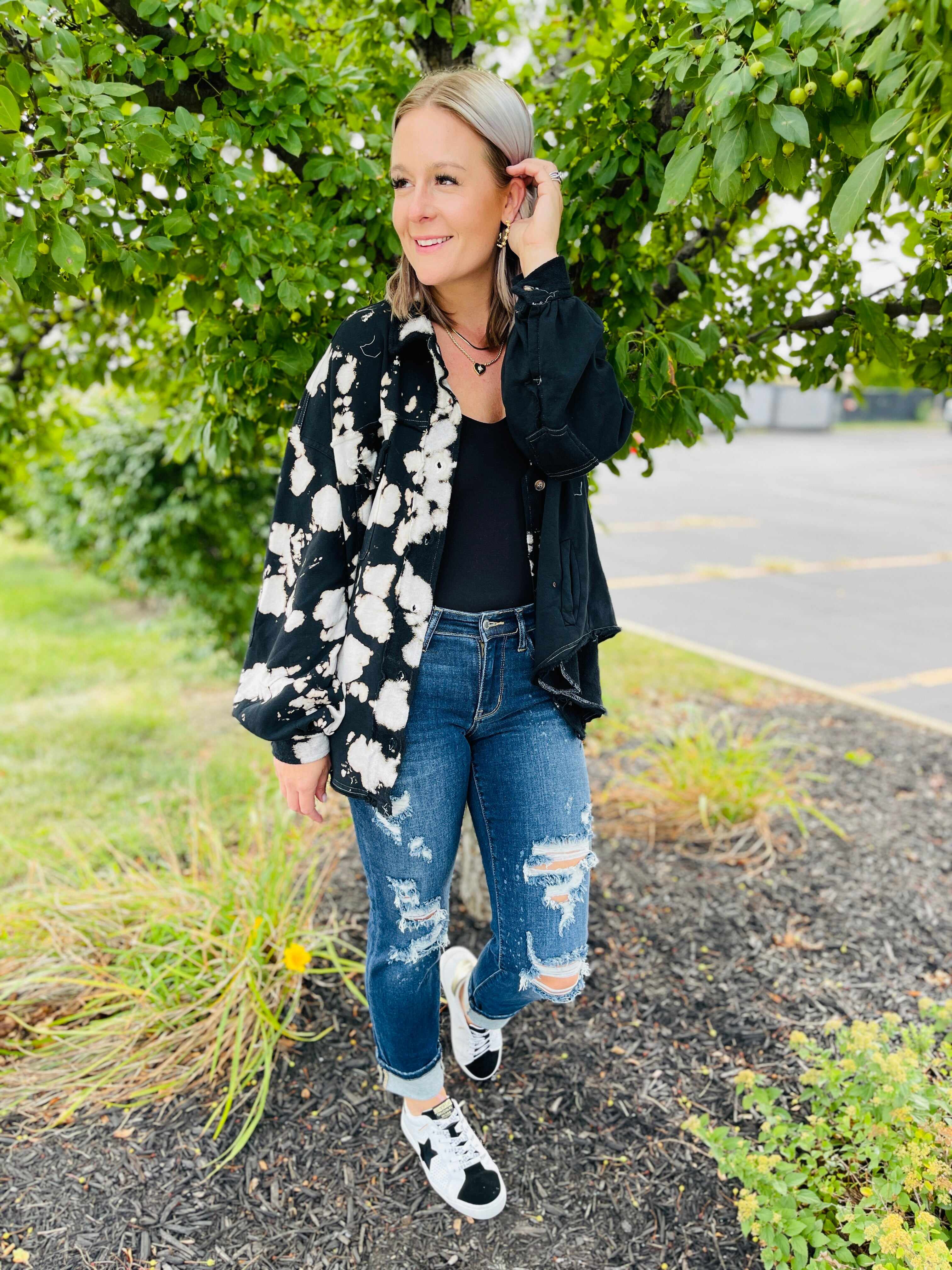RESTOCK! Plus/Reg Bleach Bleach Baby Boyfriend Jeans