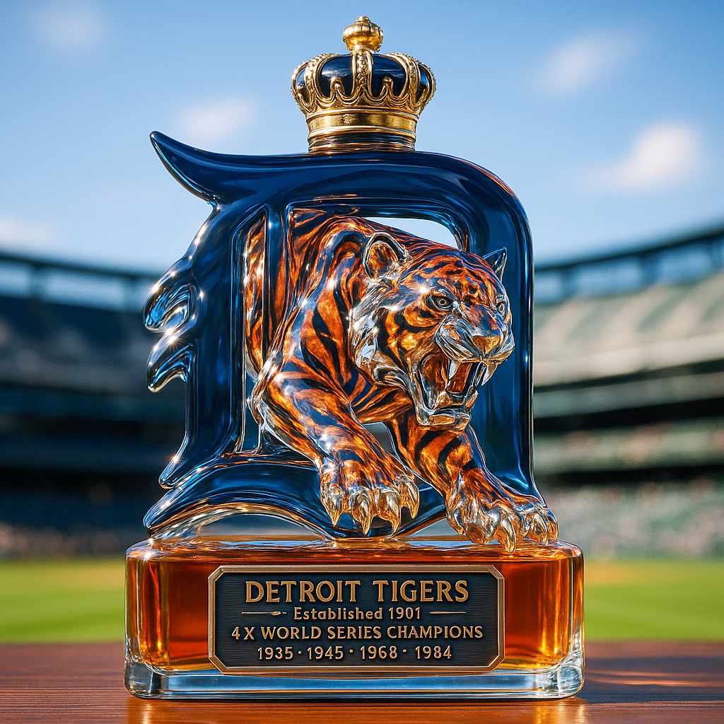 复制Detroit Tigers Whiskey Bottle