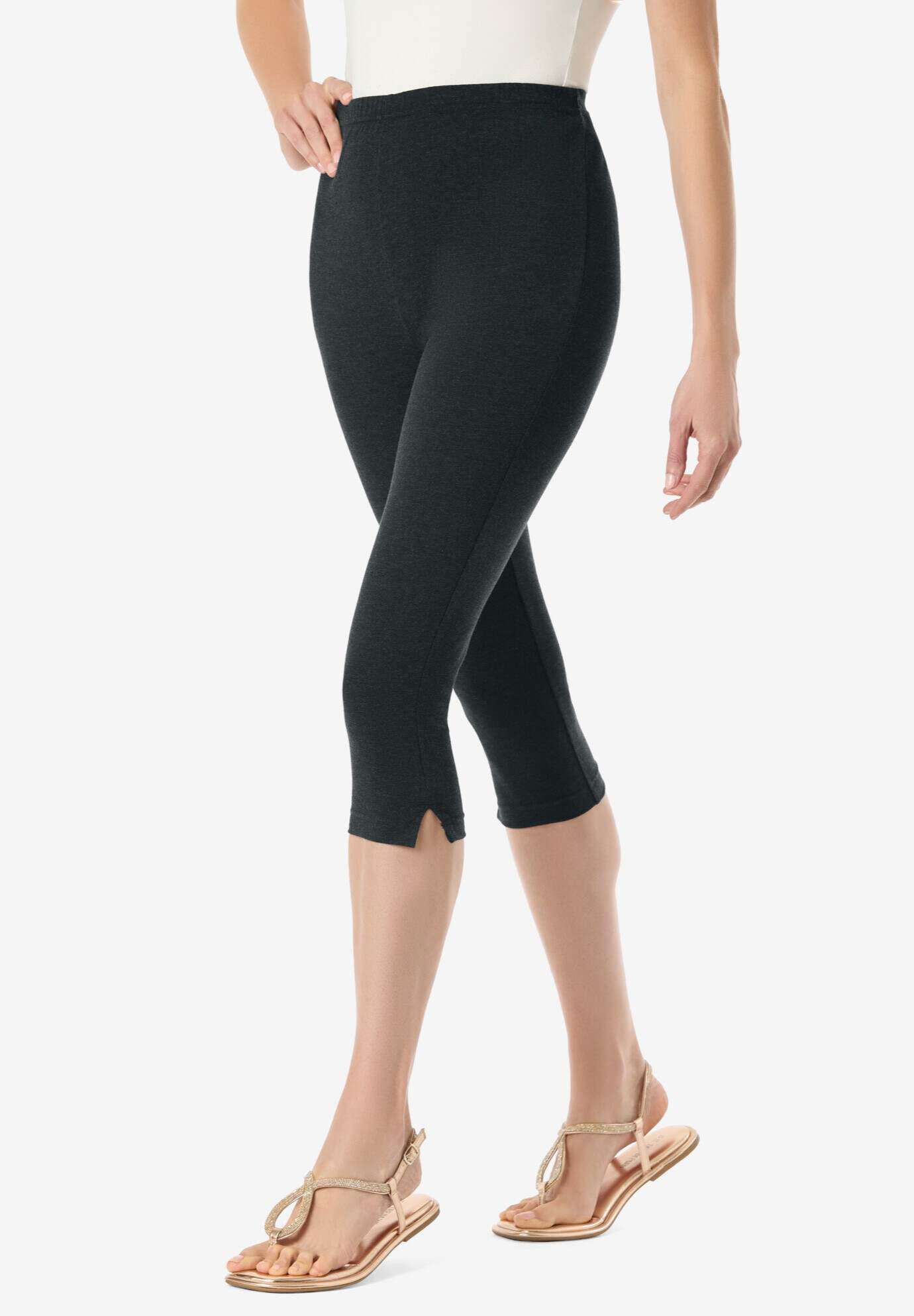 Stretch Cotton Capri Legging