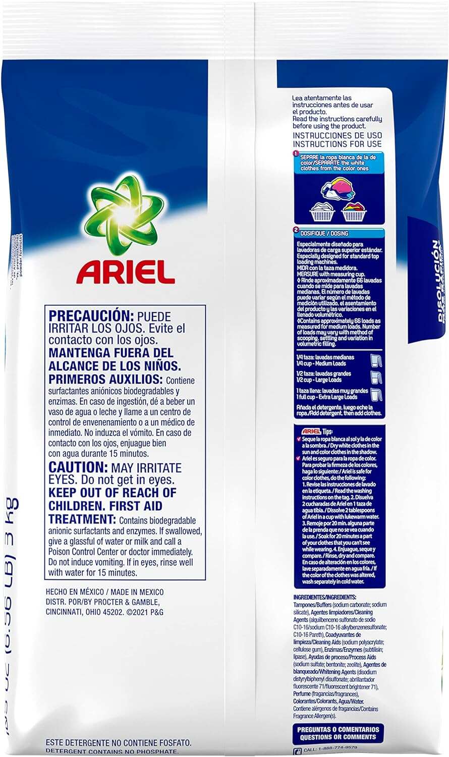Ariel Powder Laundry Detergent, Original Scent, 211 ounces 42 Loads