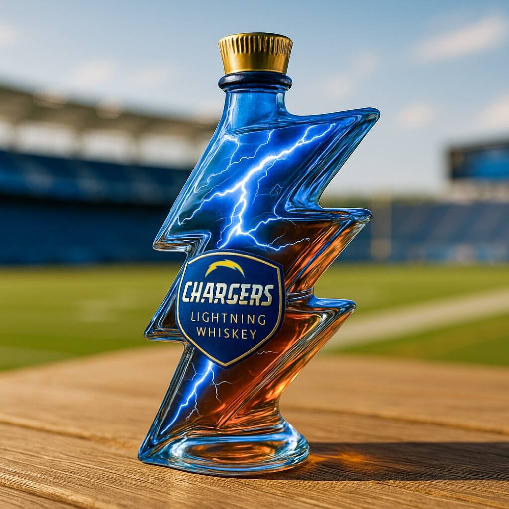 Los Angeles Chargers Whiskey Bottle