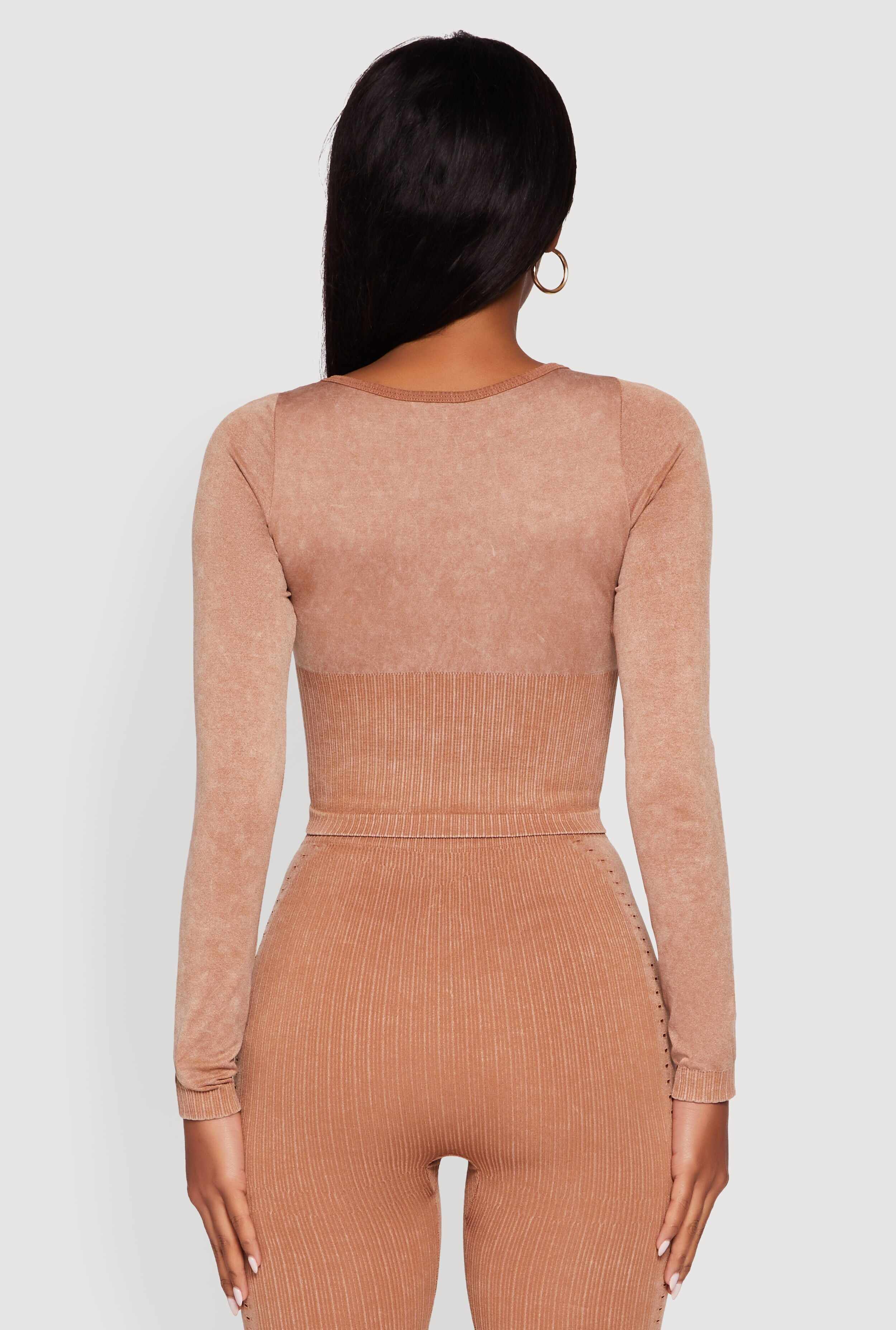 Seamless Laser Cut Corset Detail Crop Top