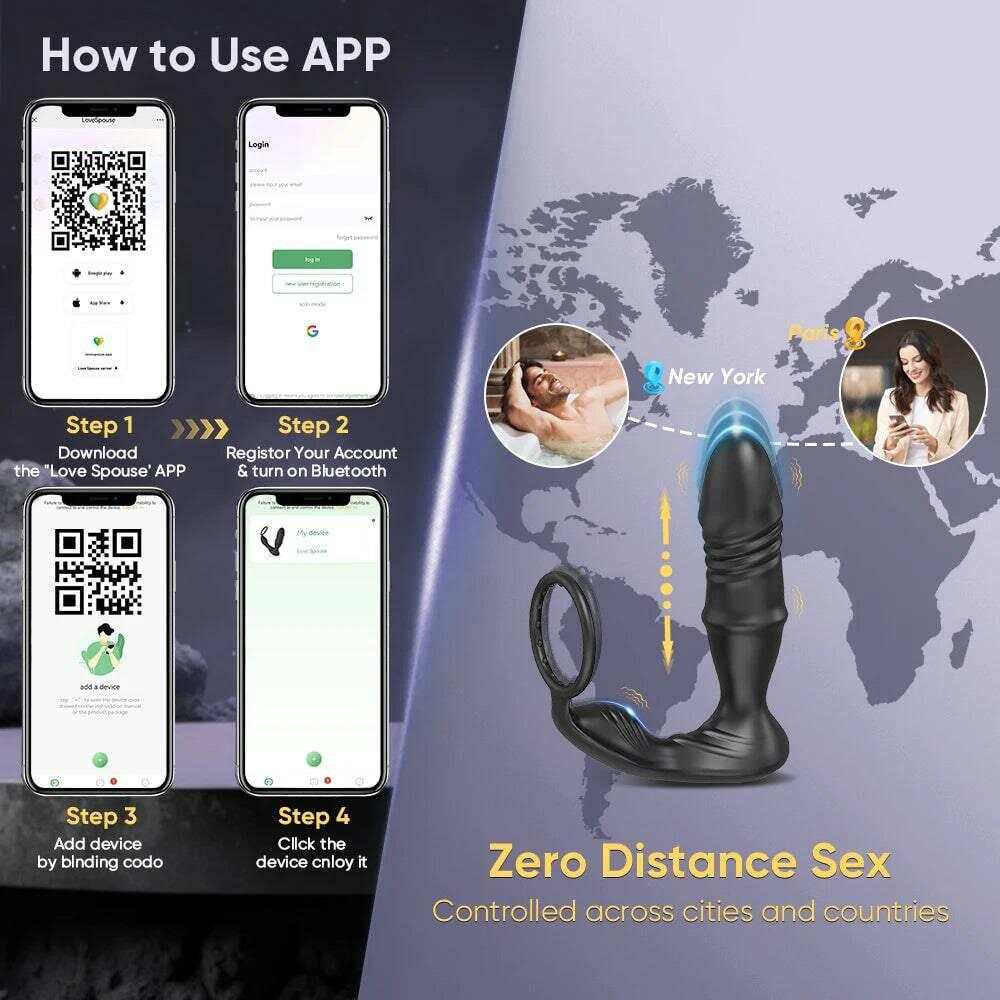 PASSION PULSE Bluetooth APP Vibrator for Men, Remote Prostate Stimulator