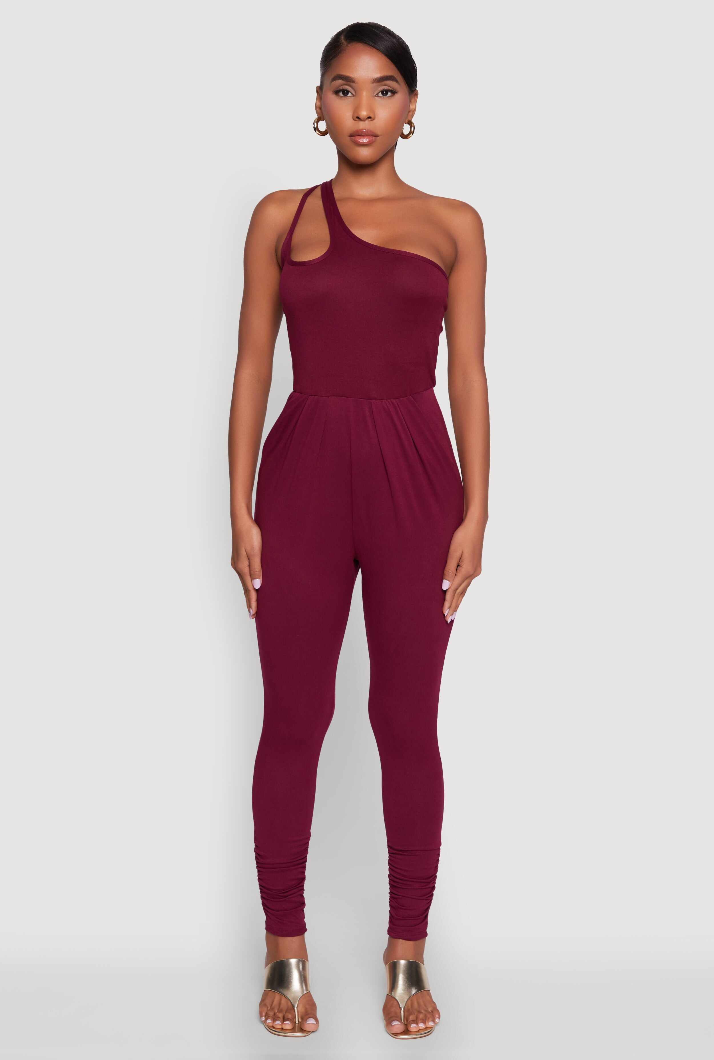 Stylish Cut Out One Shoulder Jumpsuit