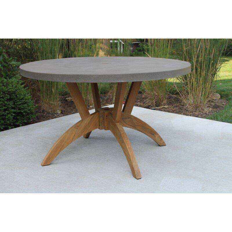 Carter Round 6 - Person 52'' Long Teak Dining Set with Cushions