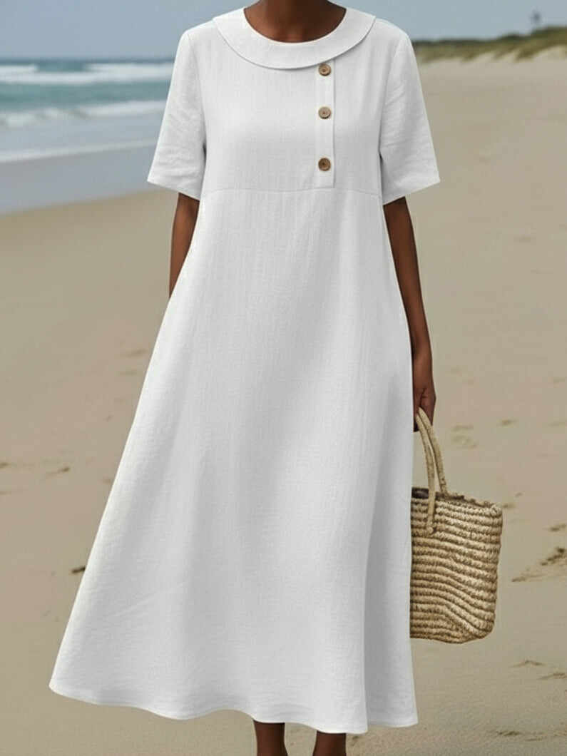 🔥Summer Arrivals🌟Elegant Cozy Round-neck Loose A-line Dress