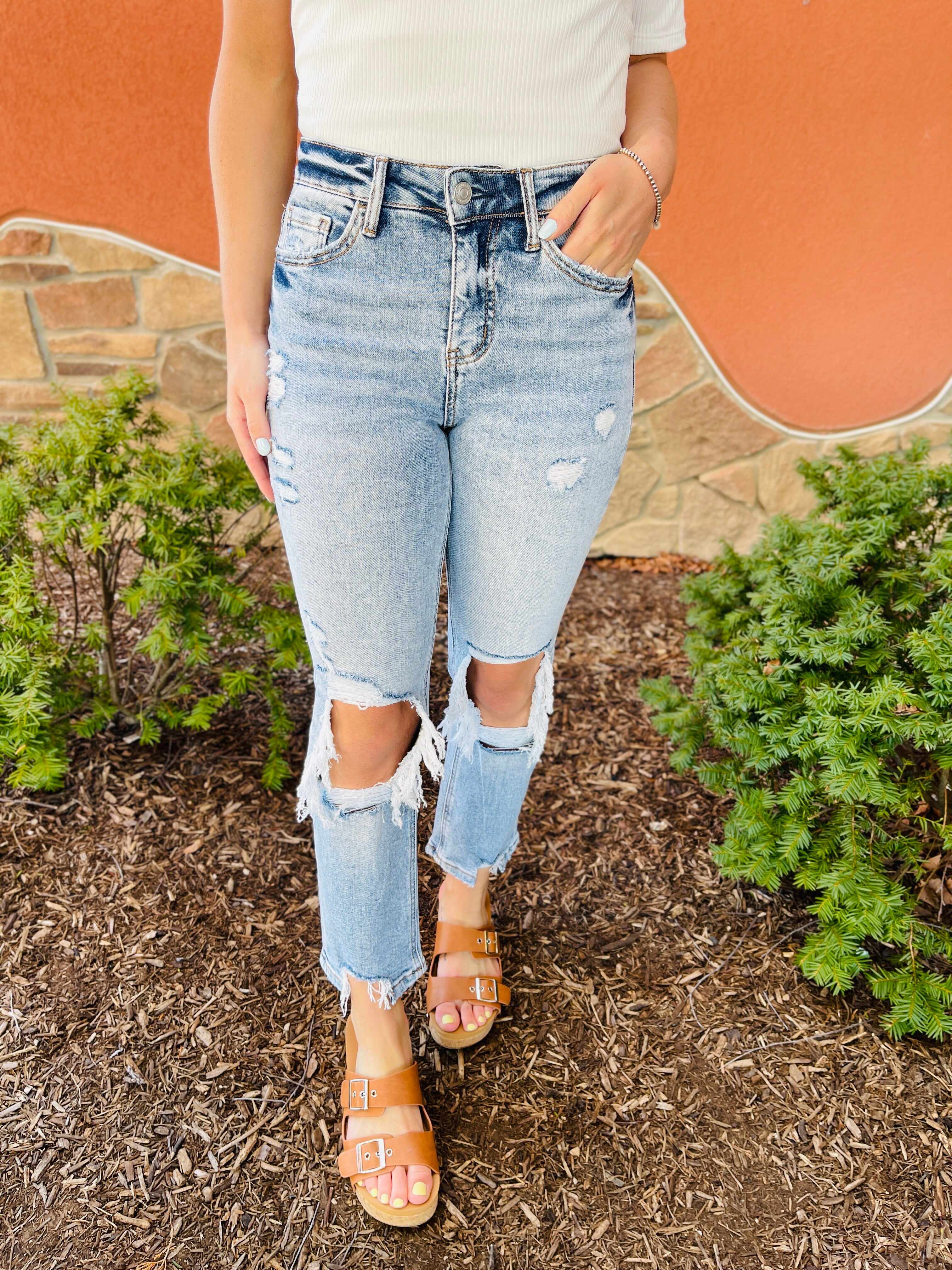 RESTOCK! Lovervet REG/CURVY You're My Lover Cropped Straight Leg Jeans