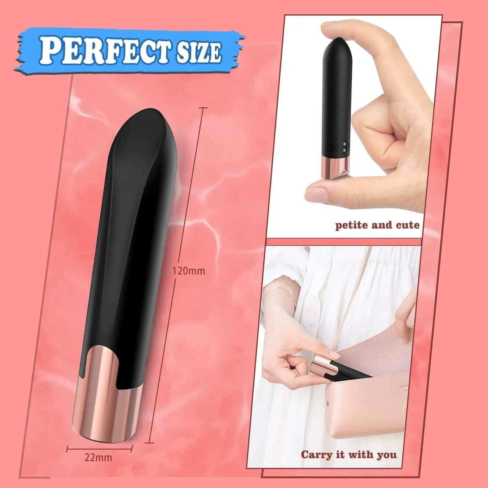 Lipstick-Shaped Bullet Vibrator with 10 Modes