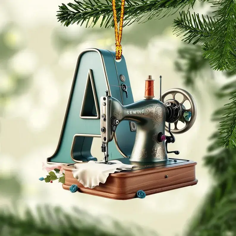Beautiful Sewing Letter Ornament