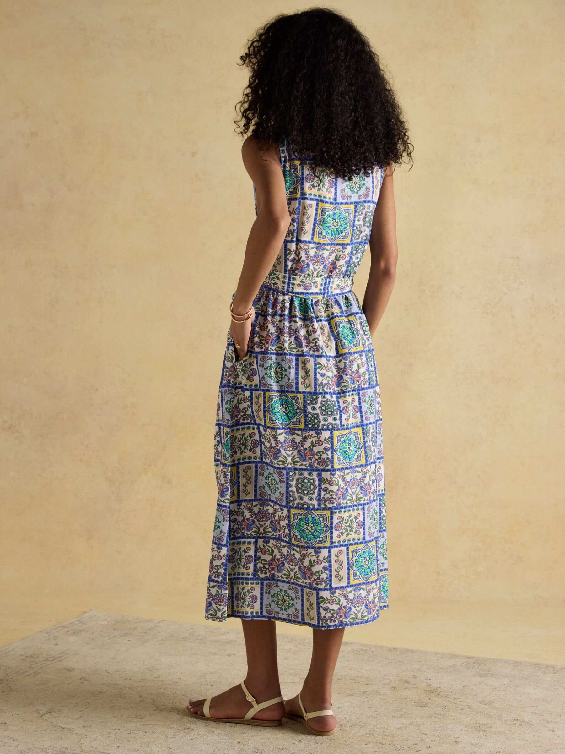 Eliza Blue Wrap Midi Dress