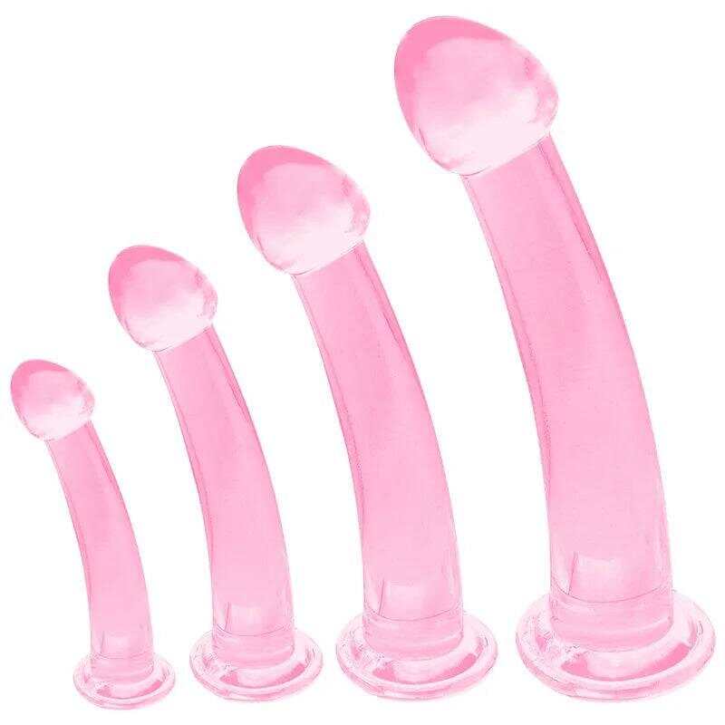 Soft Jelly Dildo with Suction Cup – Crystal Masturbator for Women and Men