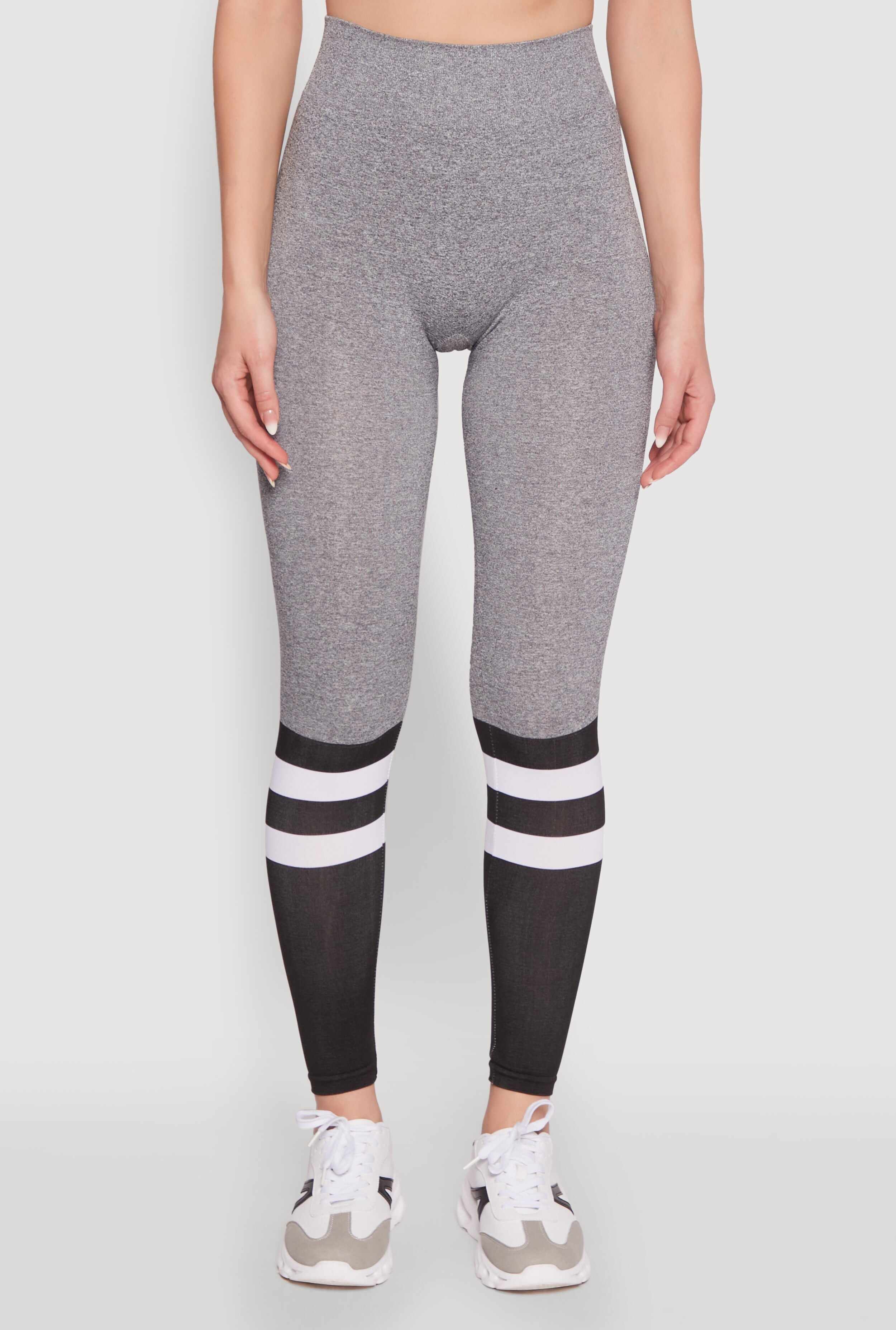 Trendy High Waisted Good Vibes Graphic Leggings