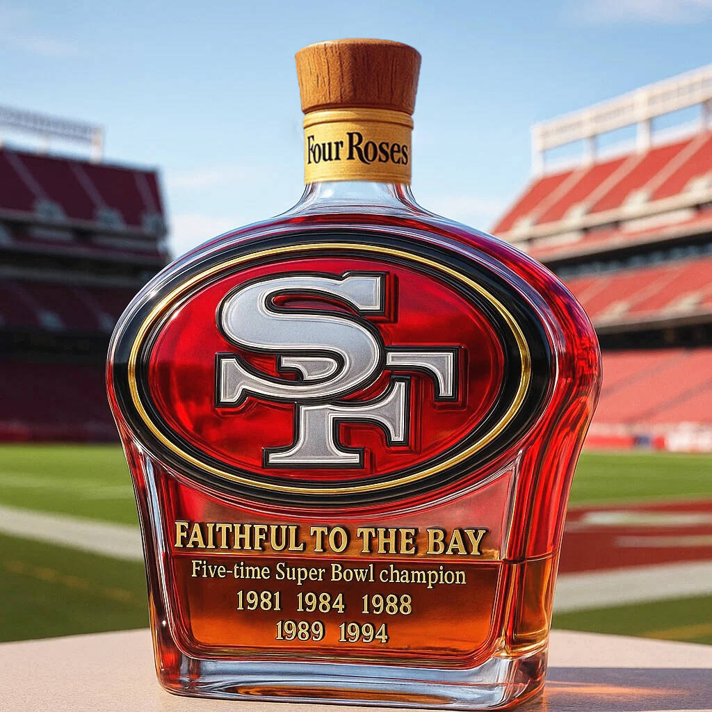 The San Francisco 49ers Honor Whiskey Bottle