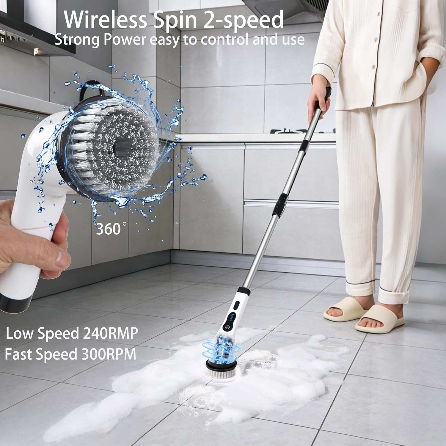 Electric Spin Scrubber Shower Cleaner Brush