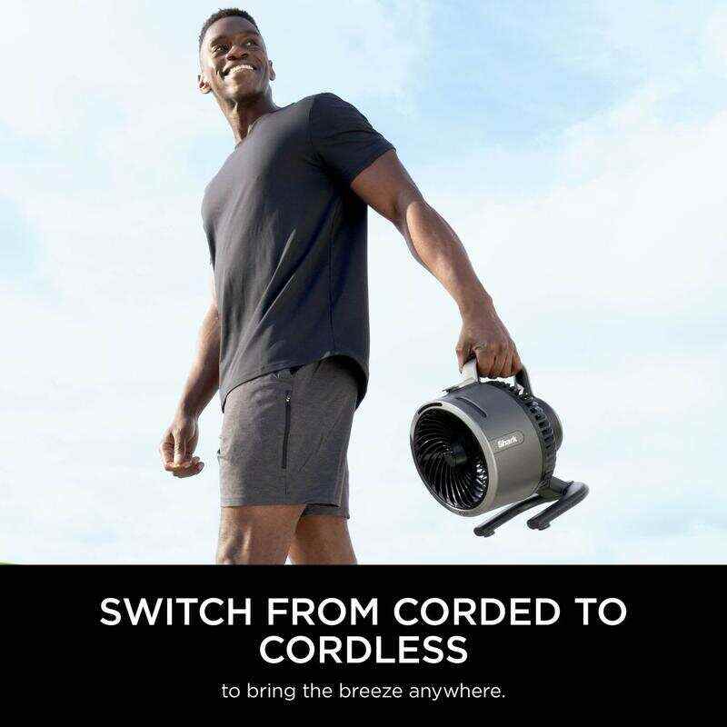 FlexBreeze HydroGo, Powerful Portable Fan with Misting, Indoor & Outdoor Cooling, Quiet & Durable, Corded & Cordless, Compact & Lightweight, Up to 20m Airflow, Charcoal FA050UK