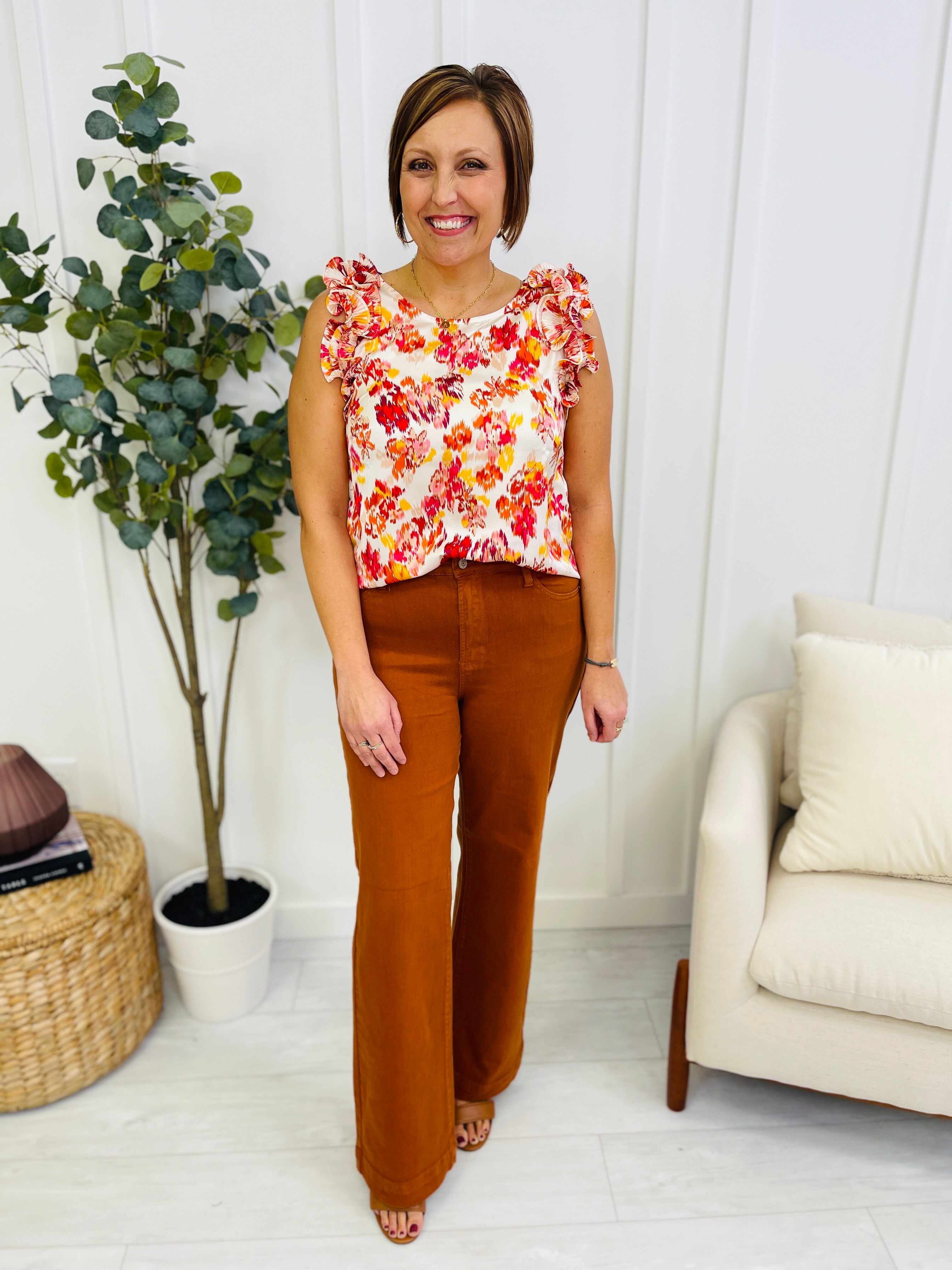 REG/CURVY Orange You Sweet Garment Dyed Wide Leg