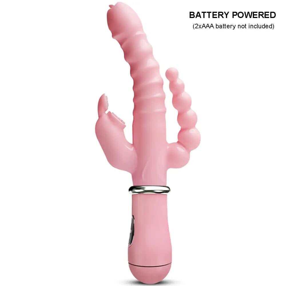 3-in-1 Dildo Vibrator – Tongue Licking, G-Spot & Clit Stimulator