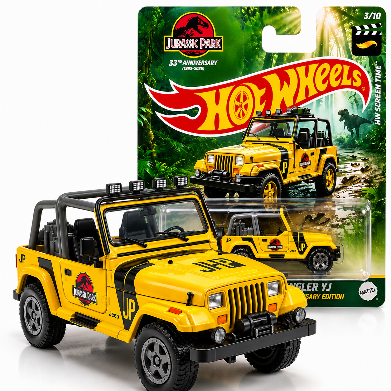 Hot Wheels Jurassic Park 33rd Anniversary Jeep Wrangler YJ
