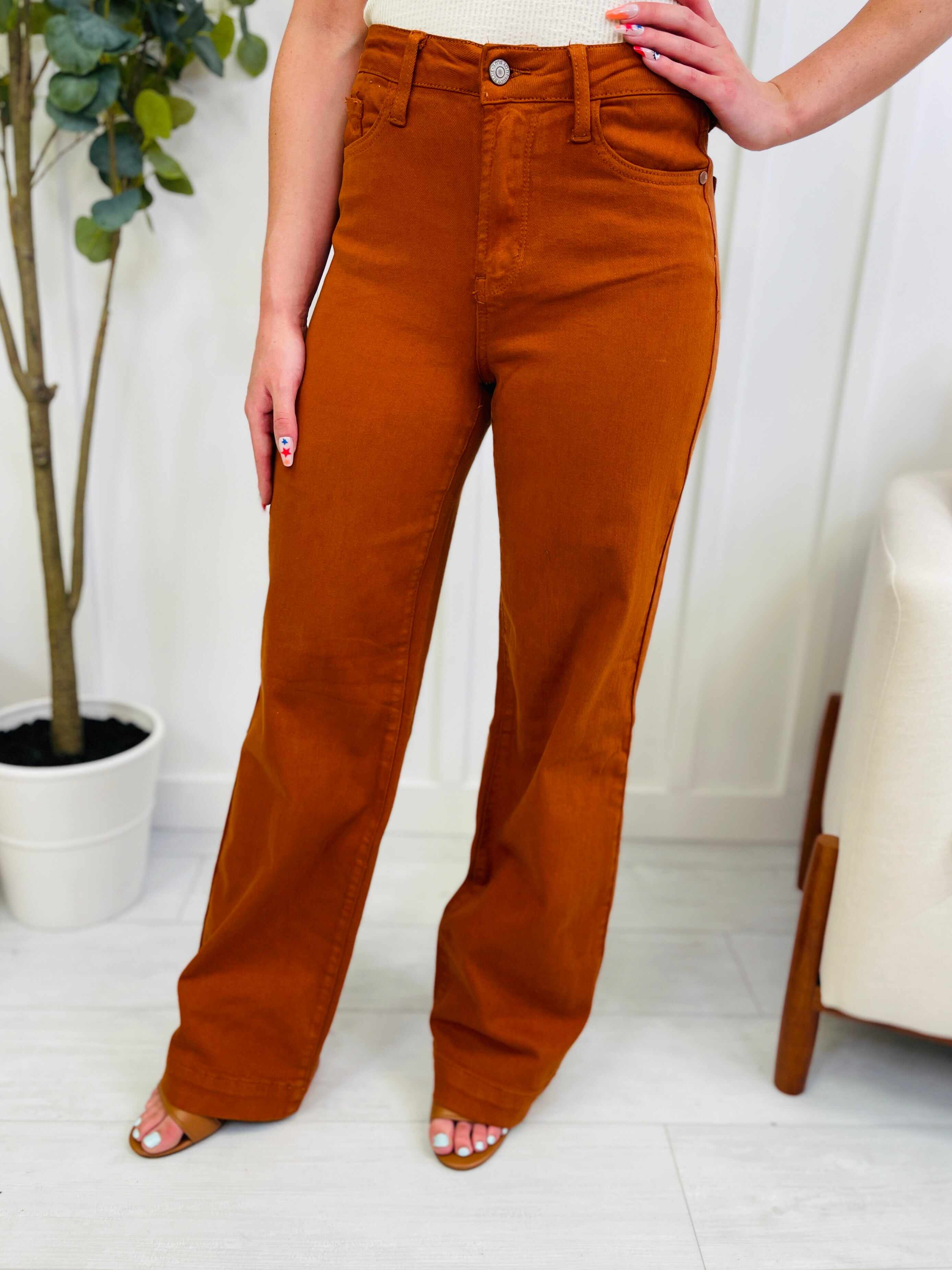 REG/CURVY Orange You Sweet Garment Dyed Wide Leg