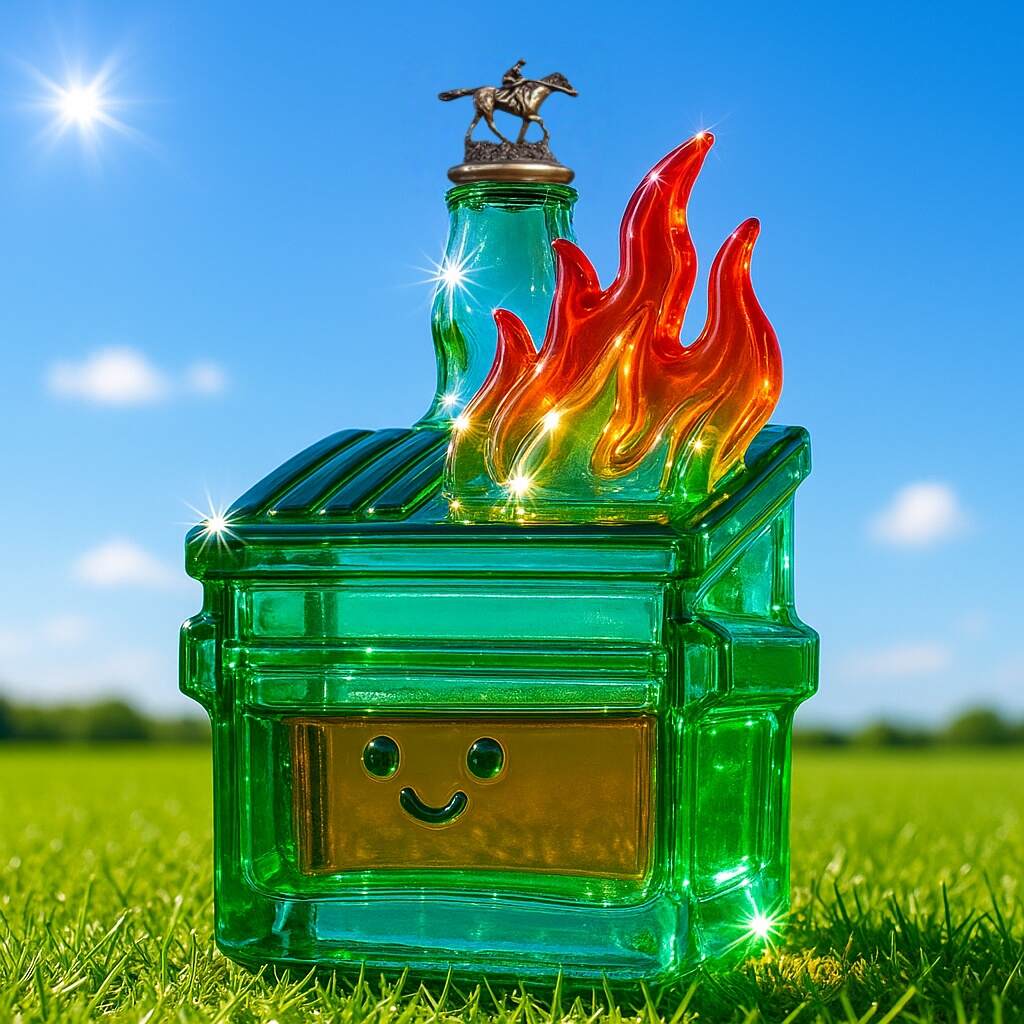Dumpster Fire Whiskey Bottle
