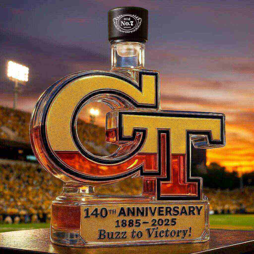 Georgia Tech Yellow Jackets 140th Anniversary Whiskey Bottle