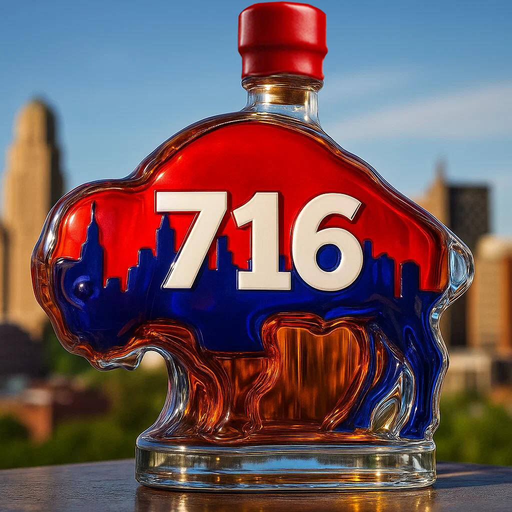 Buffalo 716 City Outline Whiskey Bottle