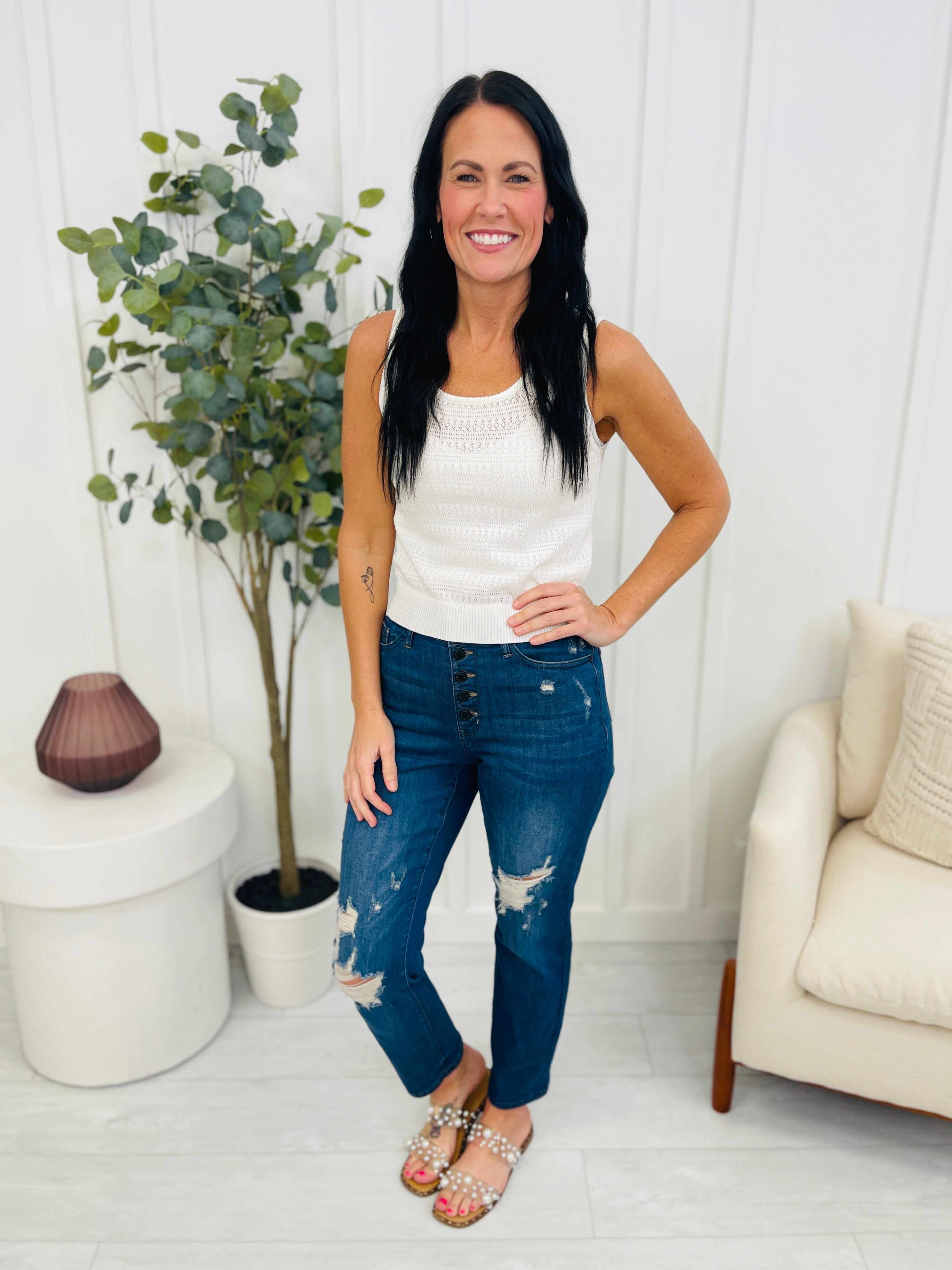 REG/CURVY Boyfriend Material Button Fly Boyfriend Jeans