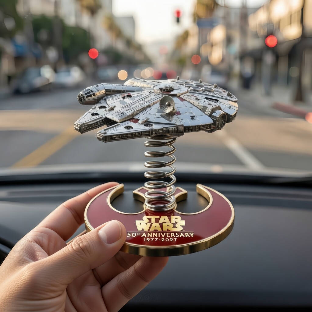 🚀 Star Wars 50th Anniversary Millennium Falcon Car Dashboard Bobblehead