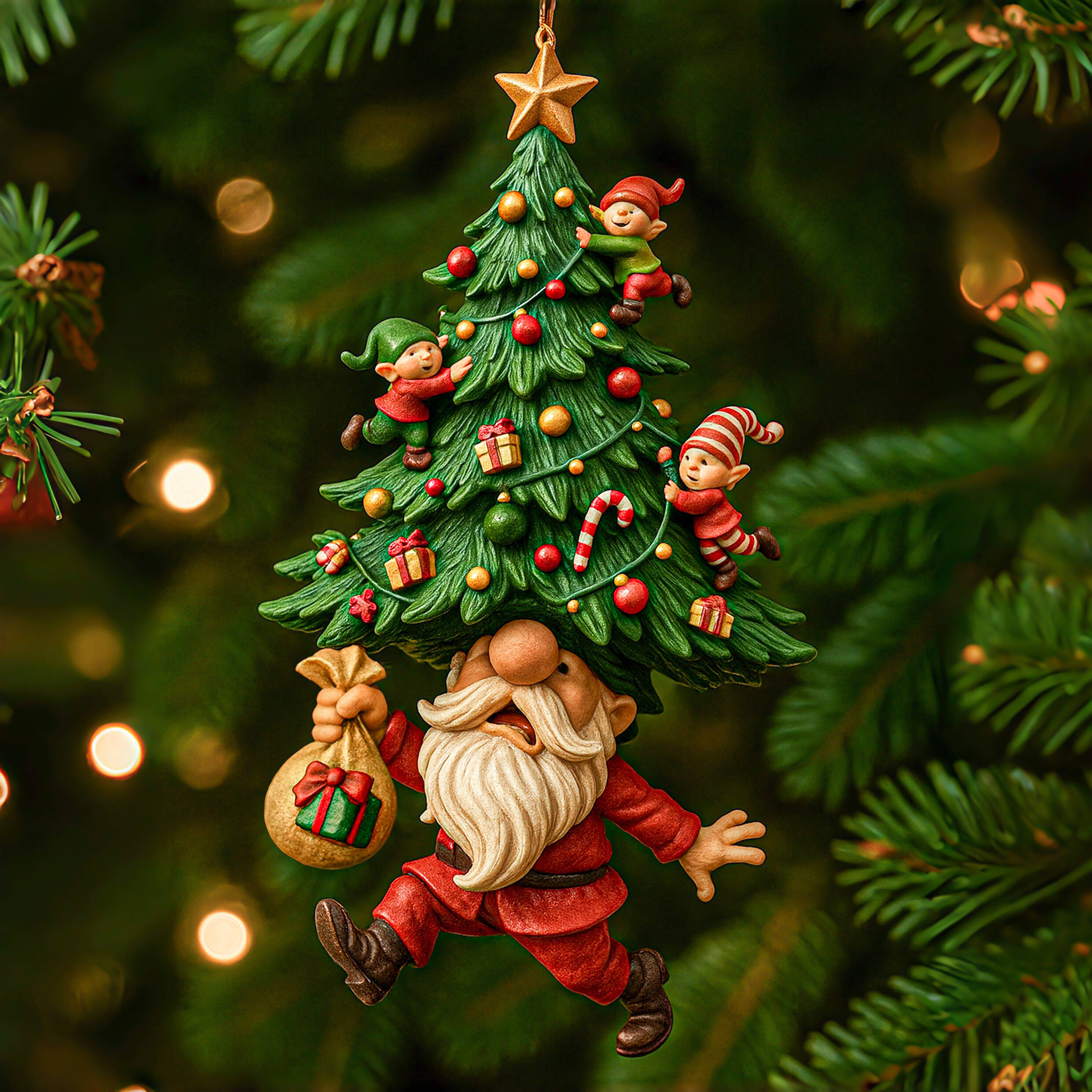 Gnome’s Tree Hat Fiasco Ornament