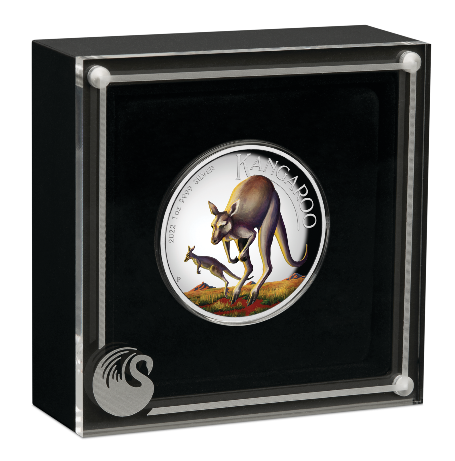 2022 Australia Kangaroo 1oz $1 Silver Proof Colored High Relief Coin