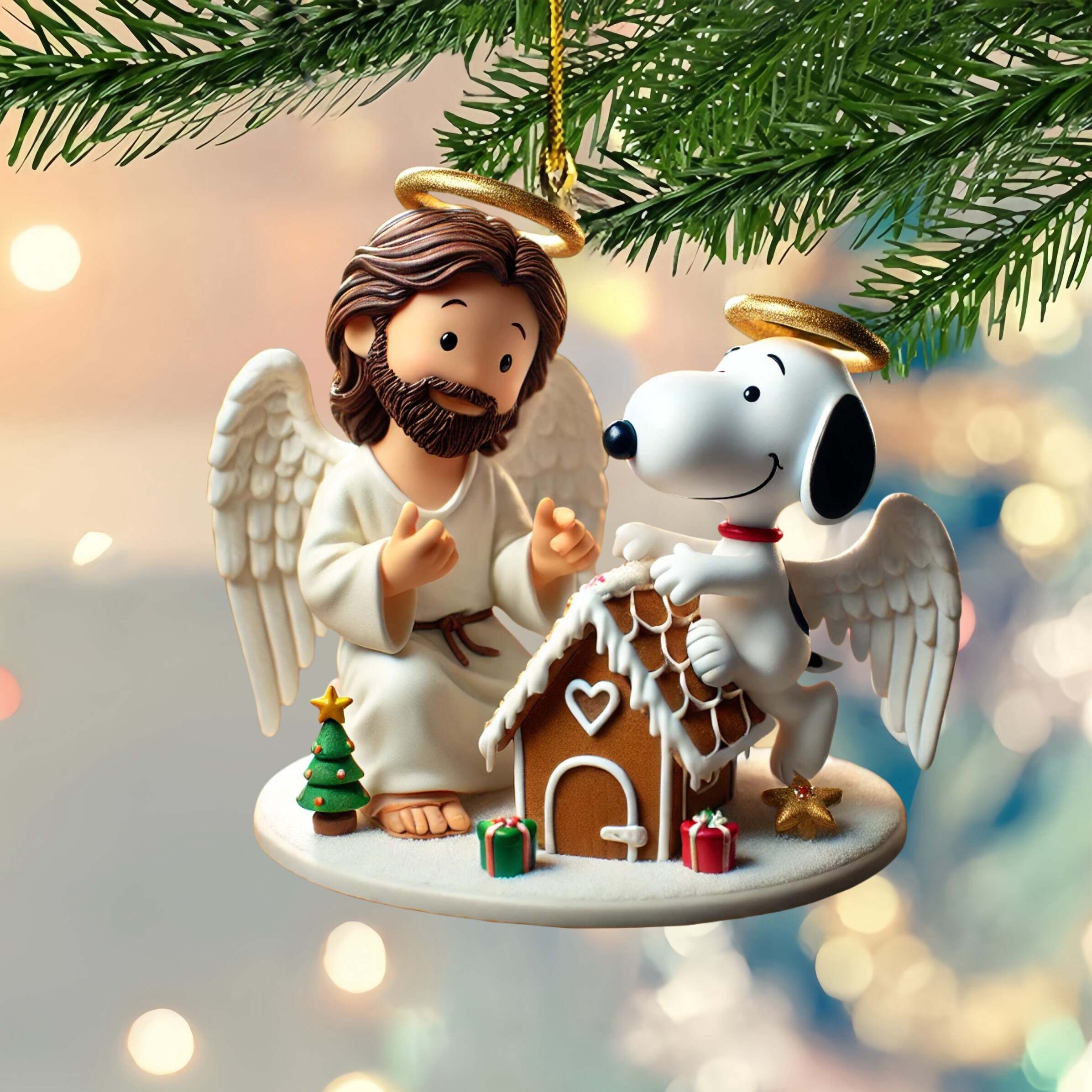 Jesus & Snooopy Christmas Friendship Ornaments