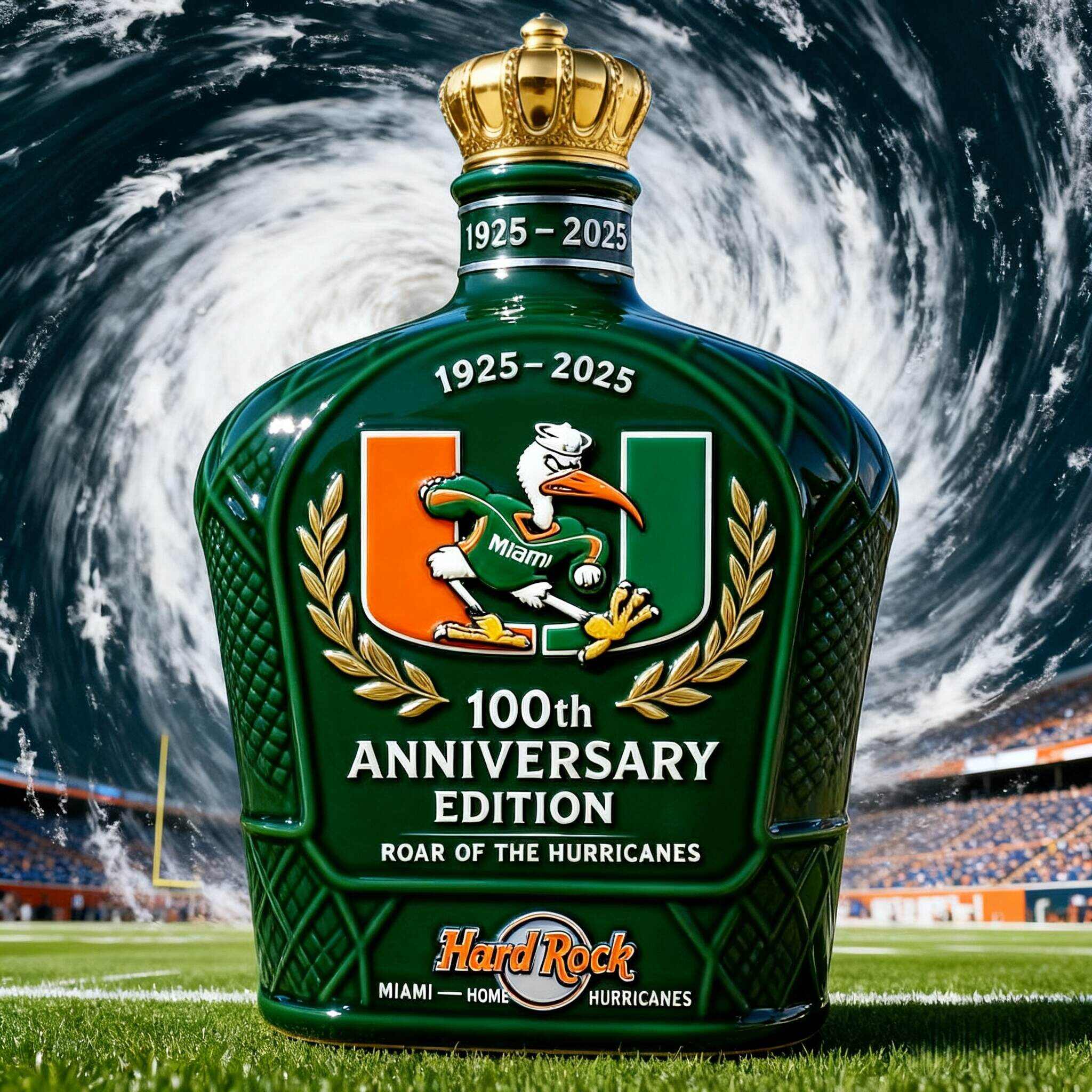 Hurricanes 100th Anniversary Whiskey Bottle
