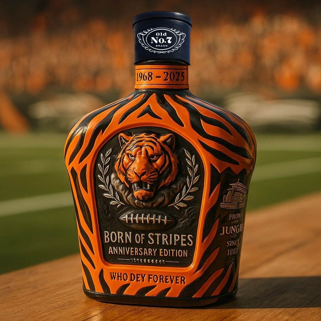 CIN Bengals Anniversary Edition Whiskey Bottle