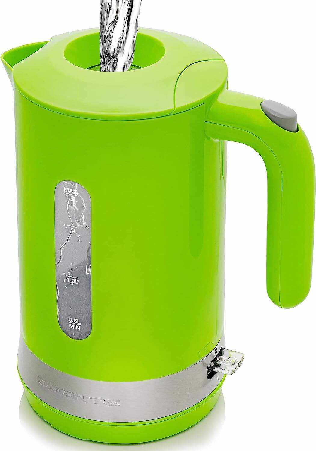 OVENTE Electric Kettle Hot Water Heater 1.7 Liter - BPA Free Fast Boiling Cordless Water Warmer - Auto Shut Off Instant Water Boiler for Coffee & Tea Pot - White KP72W