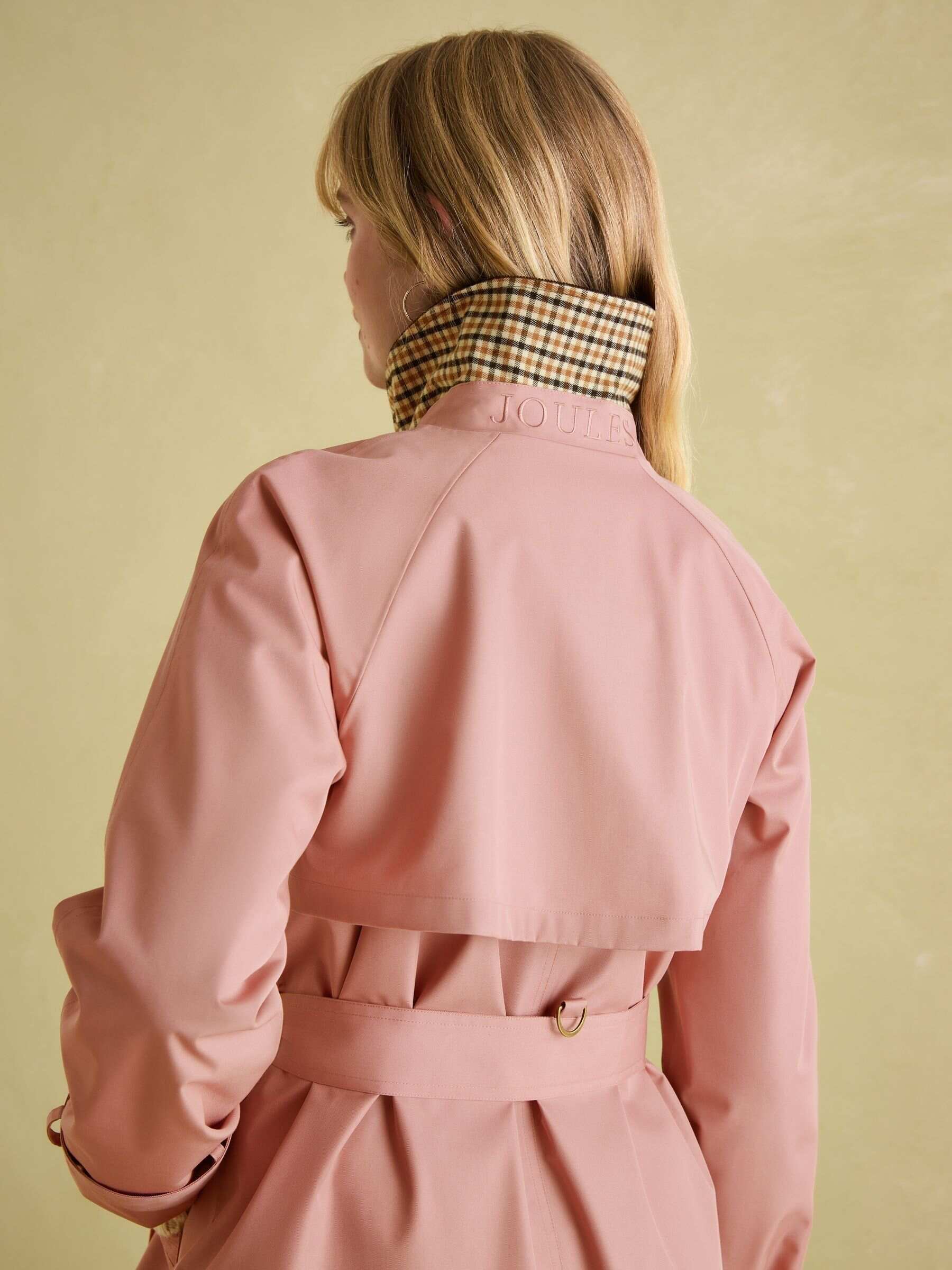 Epwell Pink Waterproof Belted Trench Coat