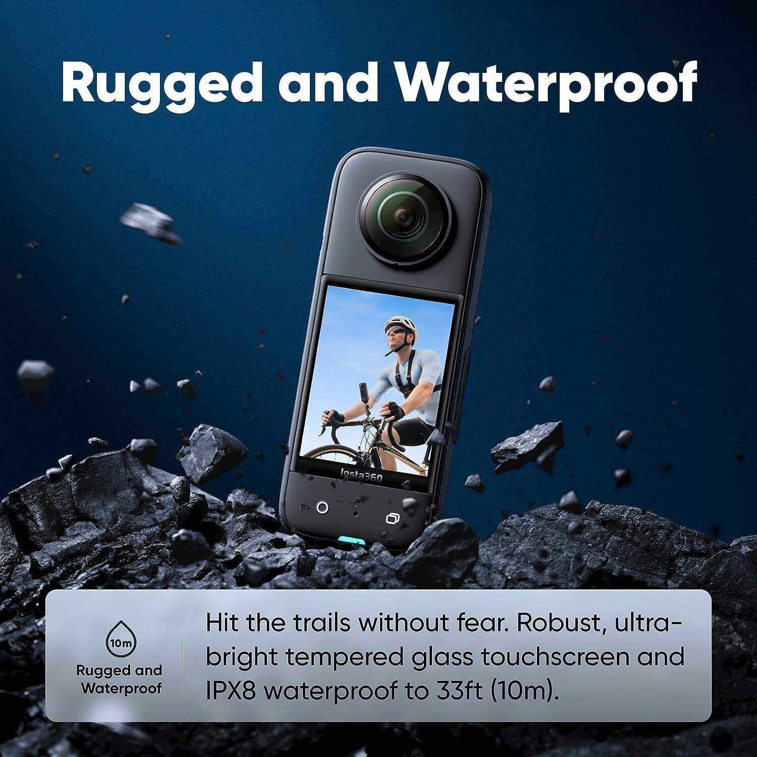 Insta360 X3 Motorcycle Kit- Waterproof 360 Action Camera with 1/2