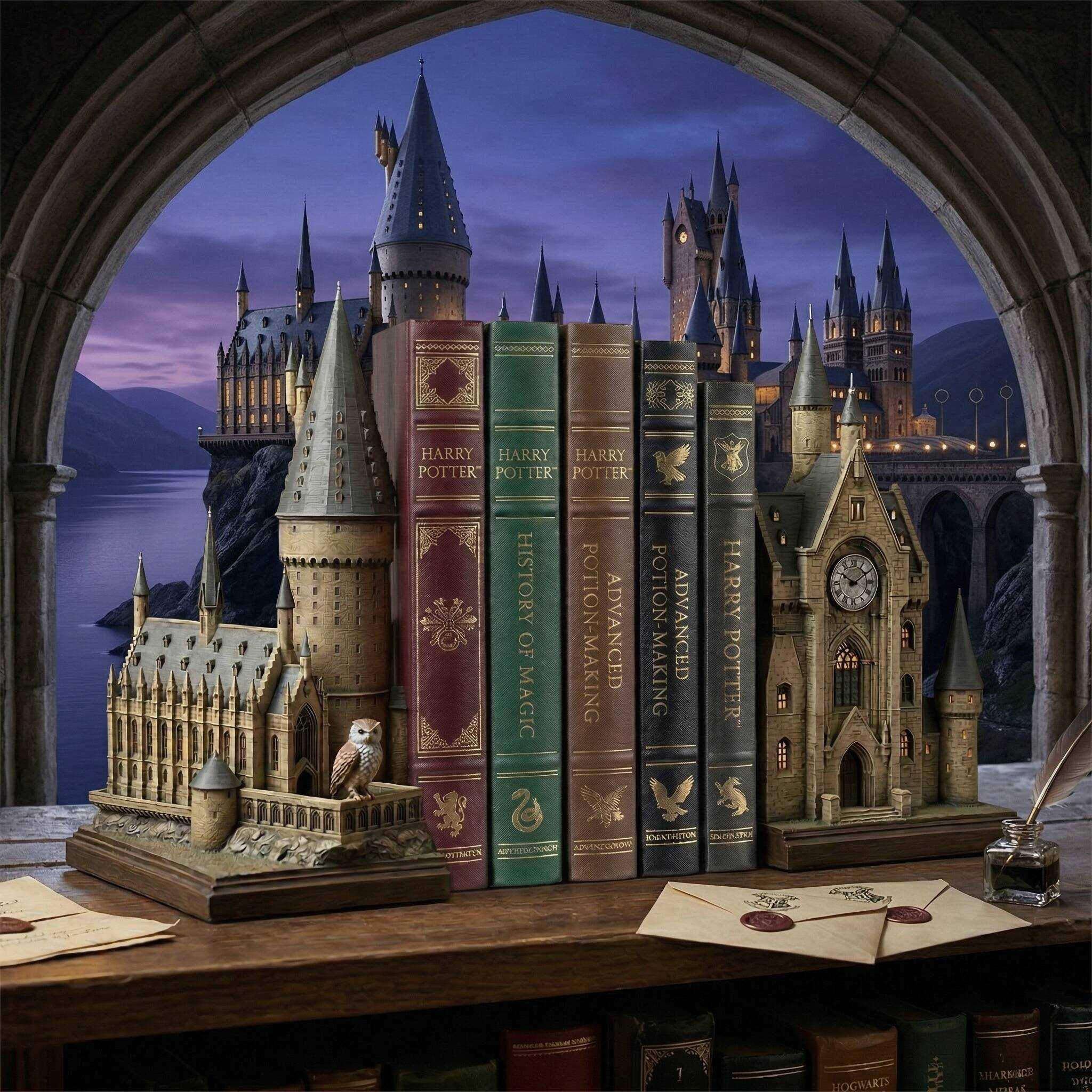 🧙‍♂️ Harry Potter Wizarding Castle Bookends