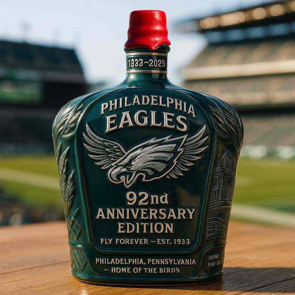 Philadelphia Eagles 92nd Anniversary Whiskey Bottle