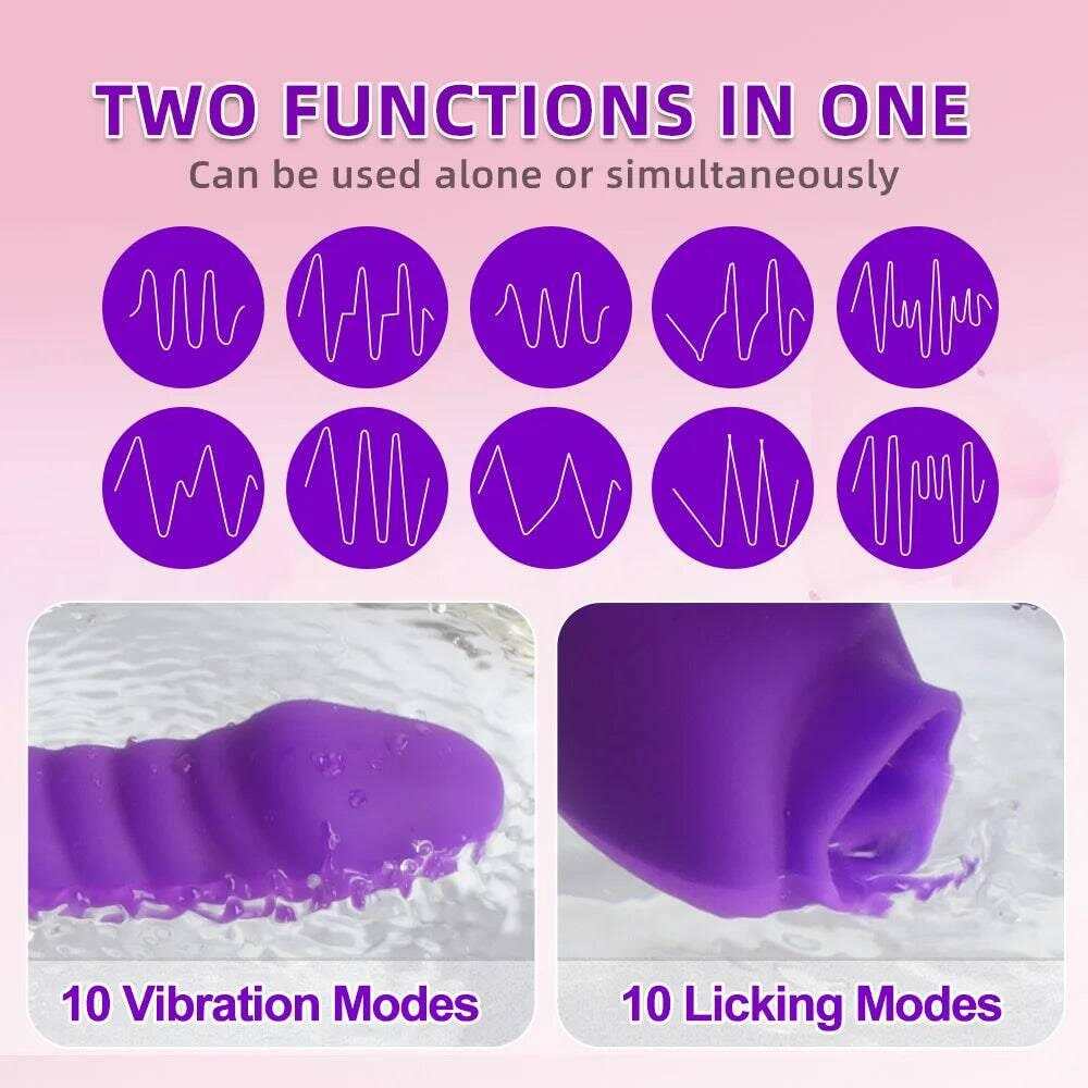 2-in-1 Licking Clitoris & G-Spot Vibrator for Women