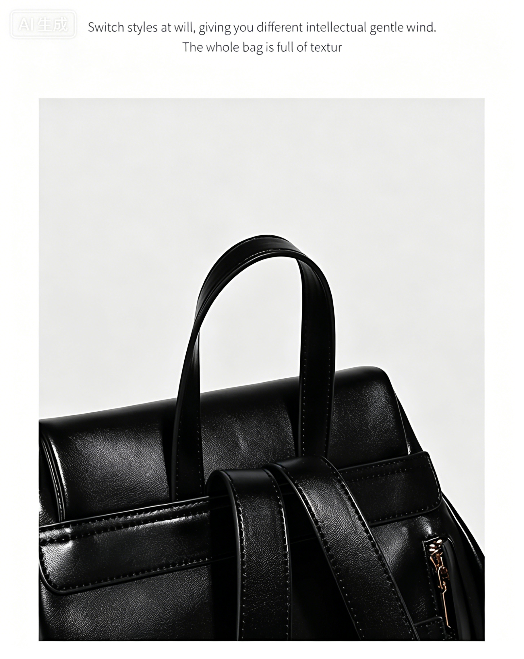 Fashionable women handbag with cowhide leather